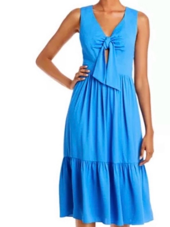 BCBGMaxAzria Dresses & Skirts - BCBG Maxazria Blue Sleeveless V-Neck Midi Sundress